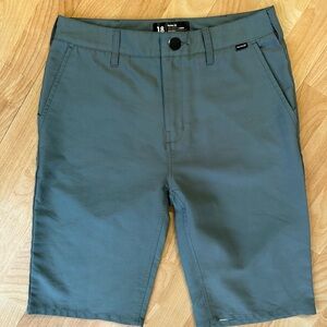 Hurley Nike Dri Fit Chino Golf Shorts Boys 18 Gray Flat Front Skating Surfing